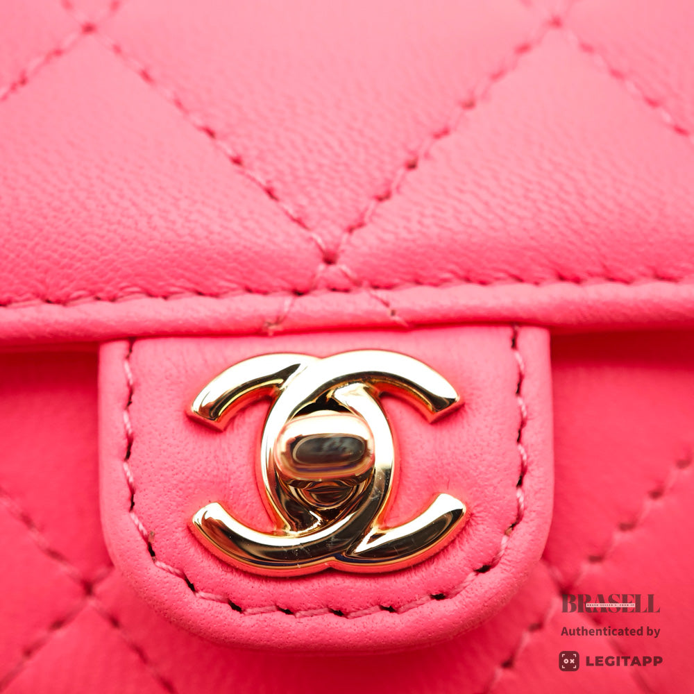 CHANEL Matelasse Heart Shape Lambskin Pink Chain Clutch Bag 【ImportFeeFREE】