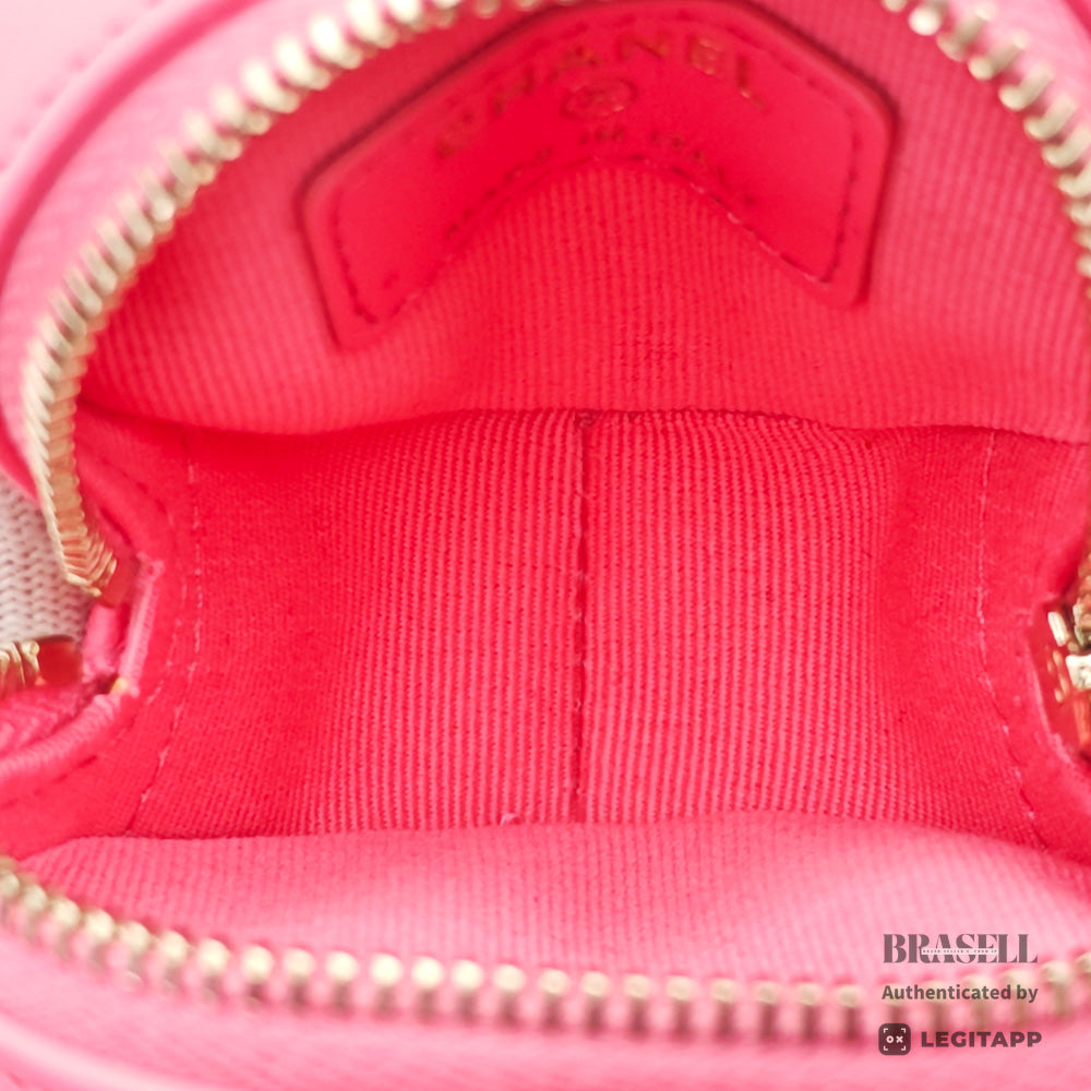 CHANEL Matelasse Heart Shape Lambskin Pink Chain Clutch Bag 【ImportFeeFREE】