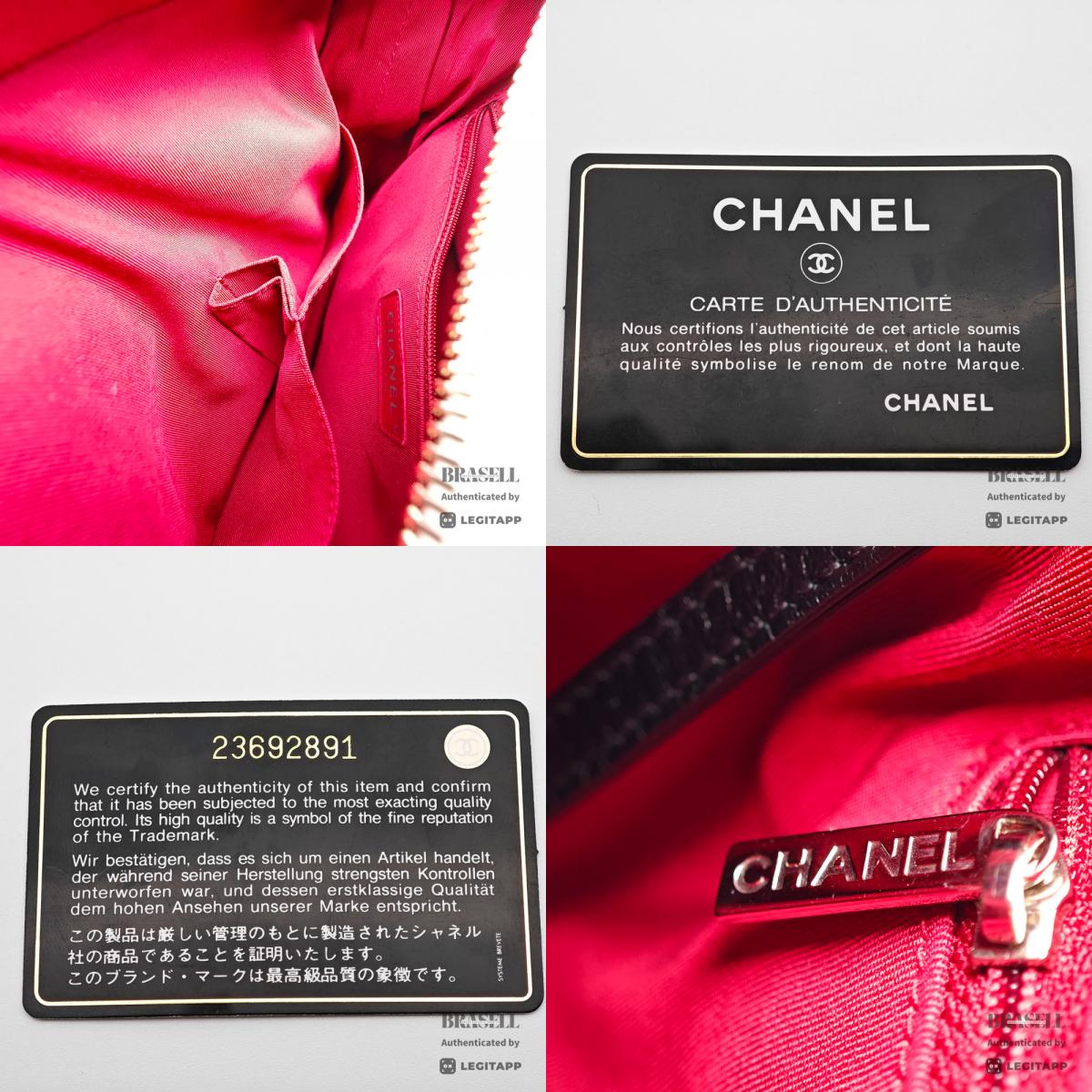 CHANEL Gabrielle Leather White Black Womens Shoulder Bag 【ImportFeeFREE】