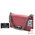CHANEL Boy Chanel Quilted Leather Chain Shoulder Bag 【ImportFeeFREE】