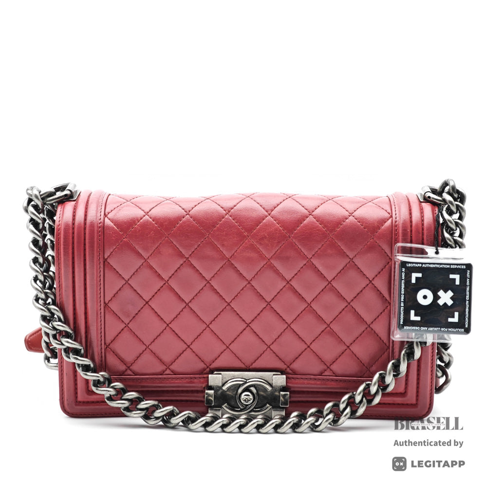 CHANEL Boy Chanel Quilted Leather Chain Shoulder Bag 【ImportFeeFREE】