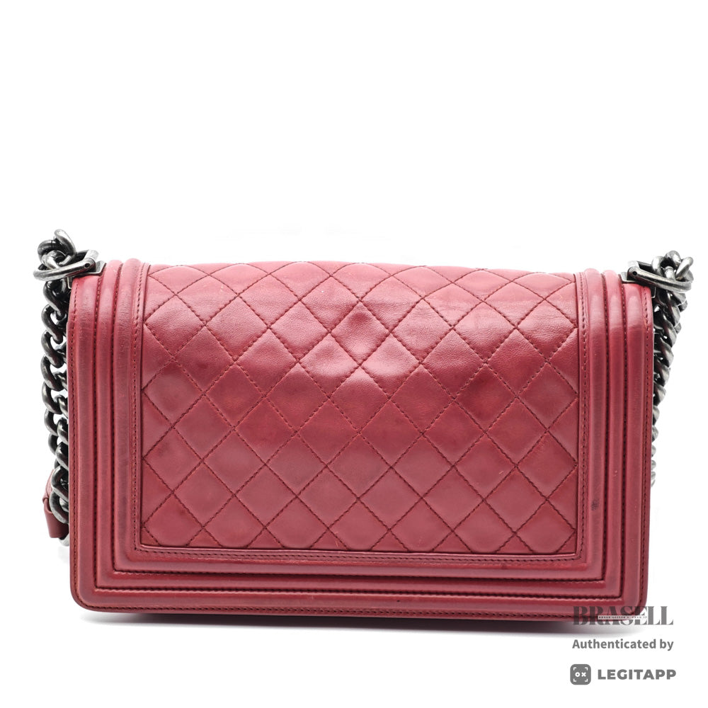 CHANEL Boy Chanel Quilted Leather Chain Shoulder Bag 【ImportFeeFREE】