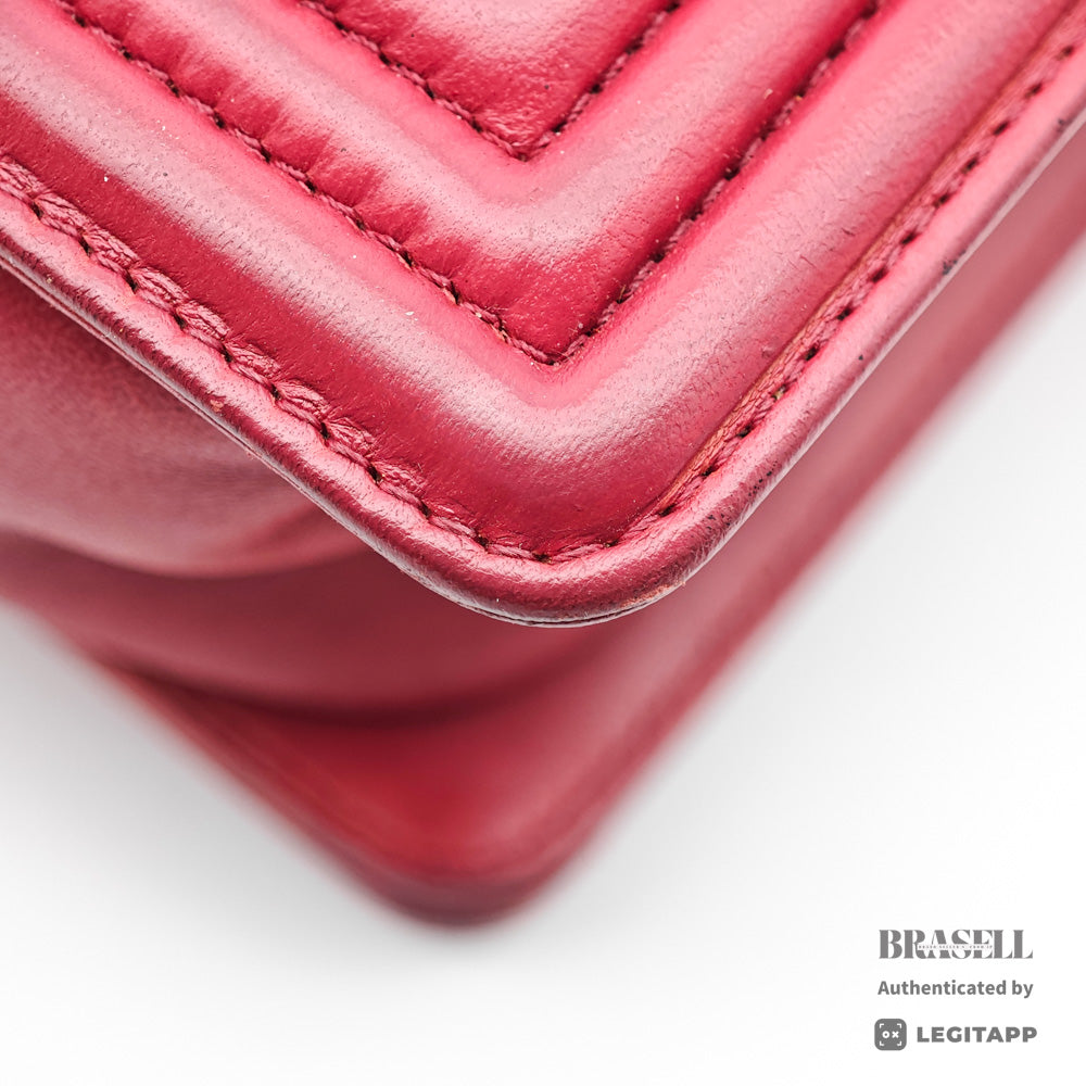 CHANEL Boy Chanel Quilted Leather Chain Shoulder Bag 【ImportFeeFREE】