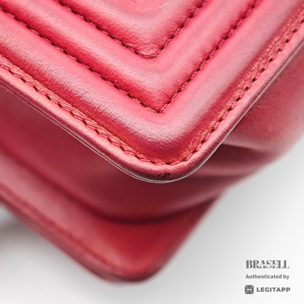 CHANEL Boy Chanel Quilted Leather Chain Shoulder Bag 【ImportFeeFREE】