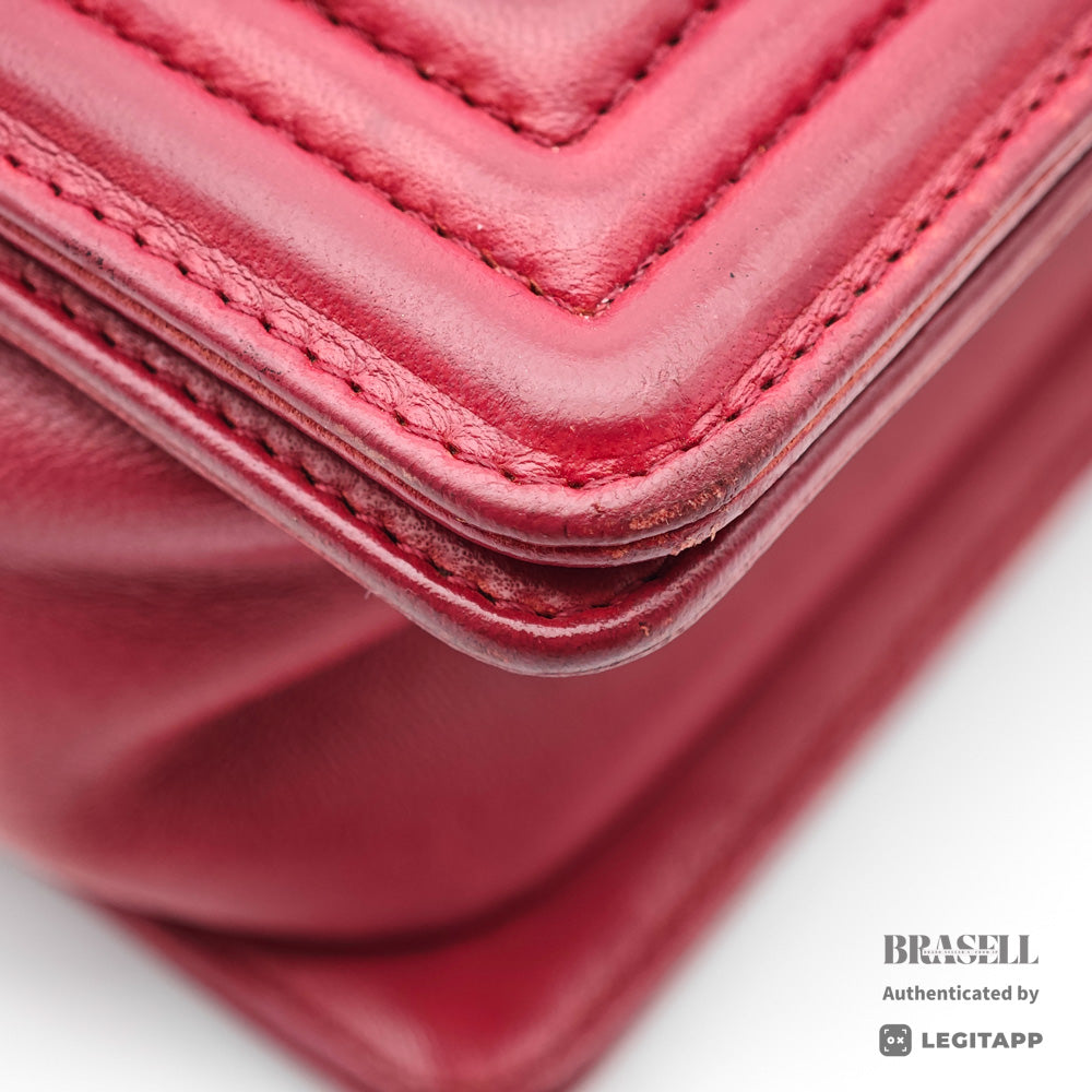 CHANEL Boy Chanel Quilted Leather Chain Shoulder Bag 【ImportFeeFREE】