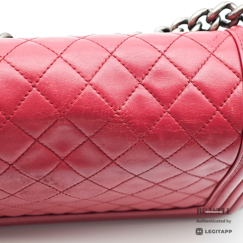 CHANEL Boy Chanel Quilted Leather Chain Shoulder Bag 【ImportFeeFREE】