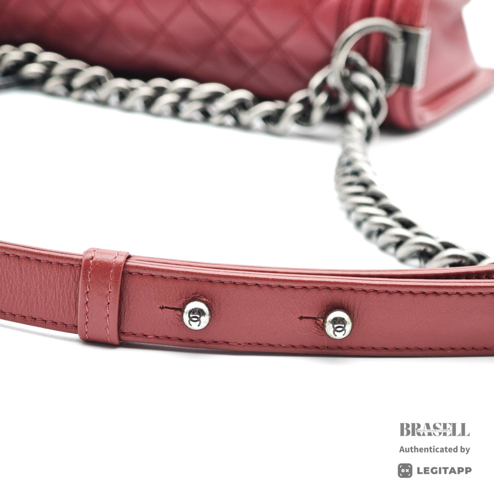 CHANEL Boy Chanel Quilted Leather Chain Shoulder Bag 【ImportFeeFREE】