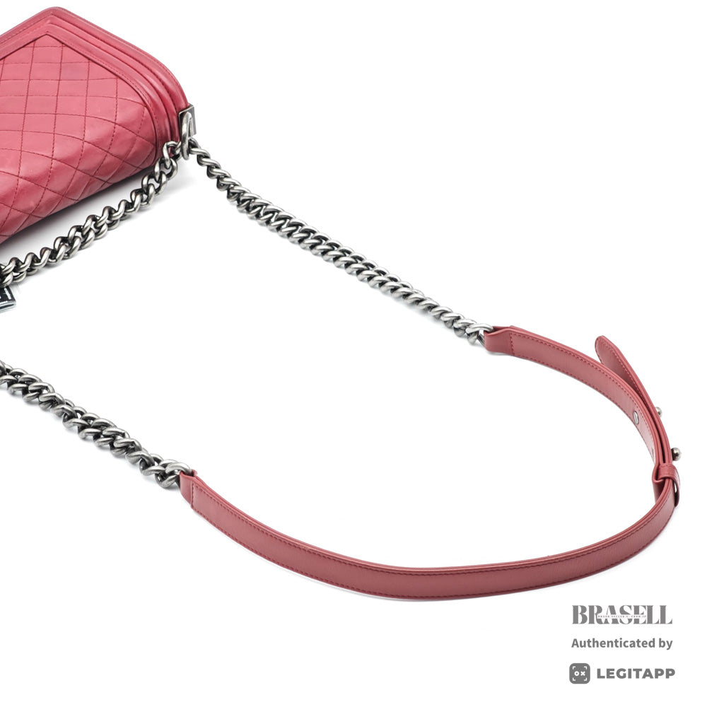 CHANEL Boy Chanel Quilted Leather Chain Shoulder Bag 【ImportFeeFREE】
