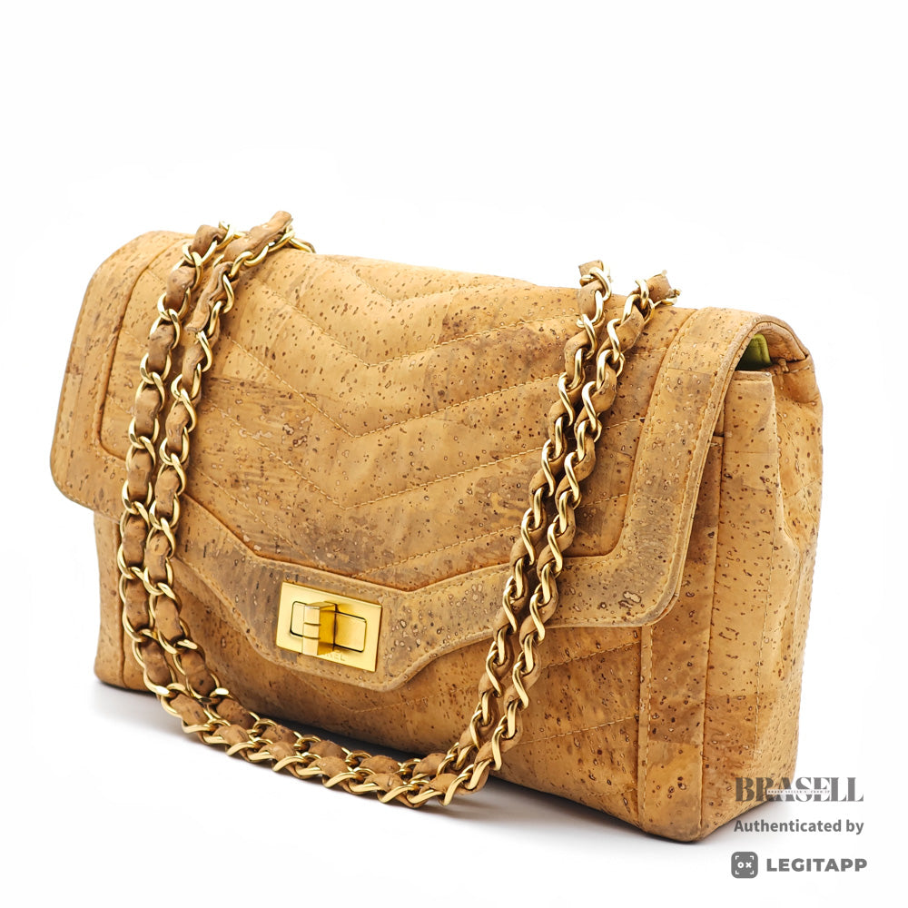 Chanel 2.55 Cork Chain Shoulder Bag Beige【ImportFREE】
