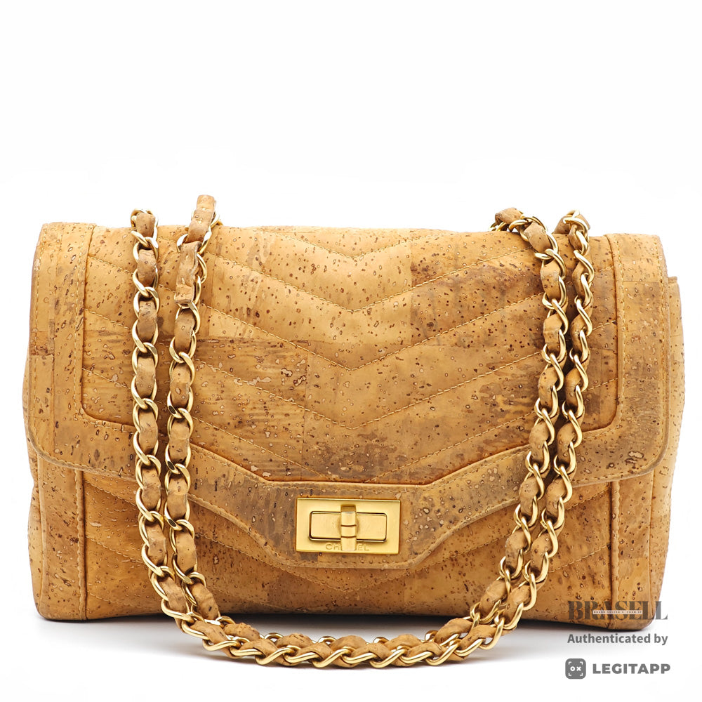 Chanel 2.55 Cork Chain Shoulder Bag Beige【ImportFREE】