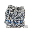 CHANEL CC Chain Drawstring Quilted Wool and Sequins Bag 【ImportFeeFREE】