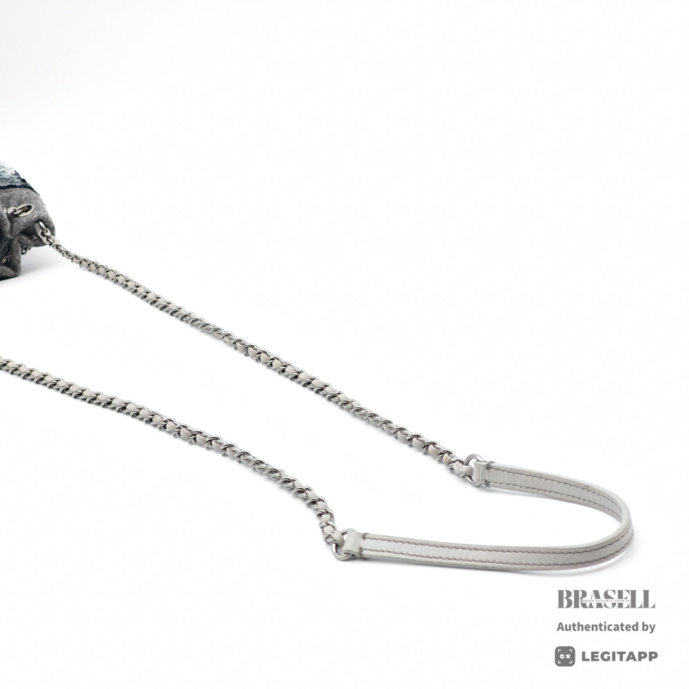 CHANEL CC Chain Drawstring Quilted Wool and Sequins Bag 【ImportFeeFREE】