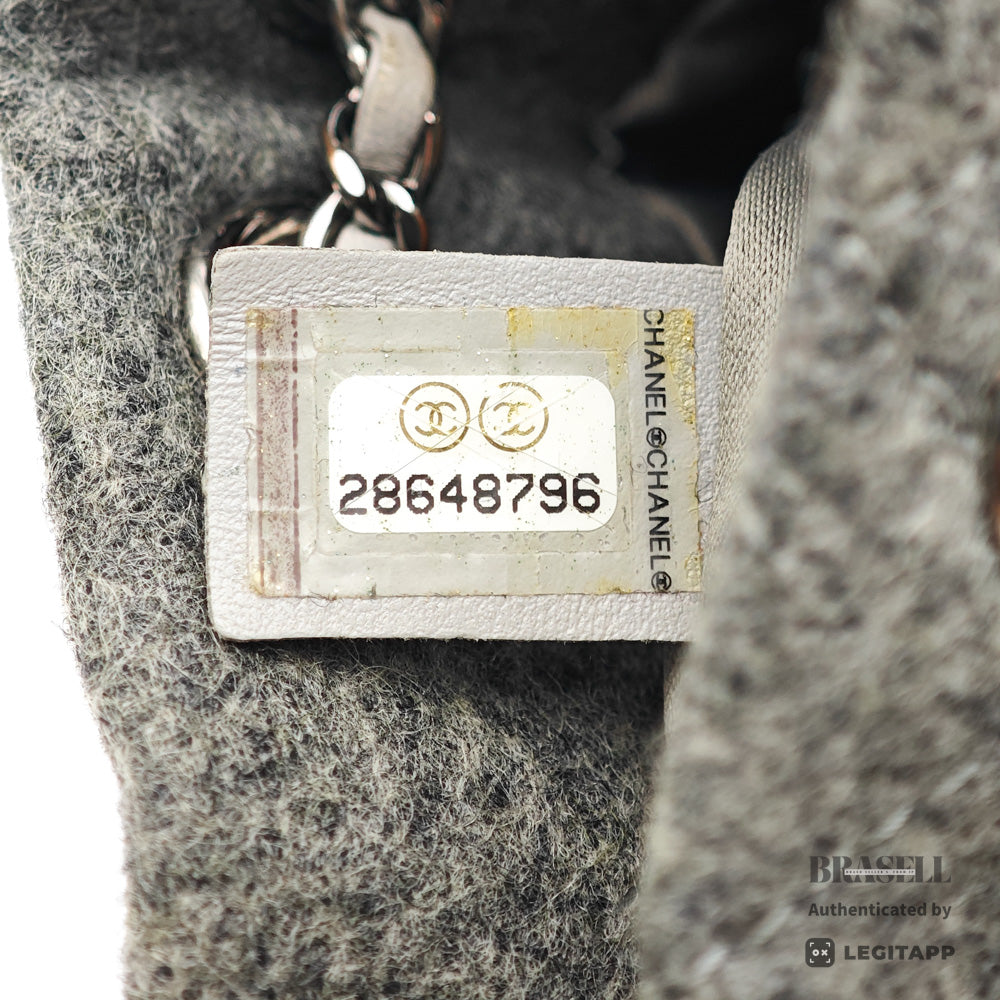 CHANEL CC Chain Drawstring Quilted Wool and Sequins Bag 【ImportFeeFREE】