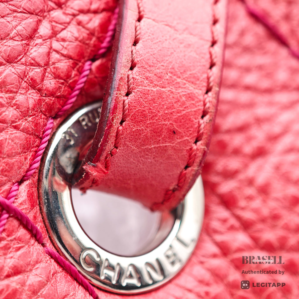 CHANEL On The Road Matelasse Coco Mark Tote Bag Red【ImportFeeFREE】