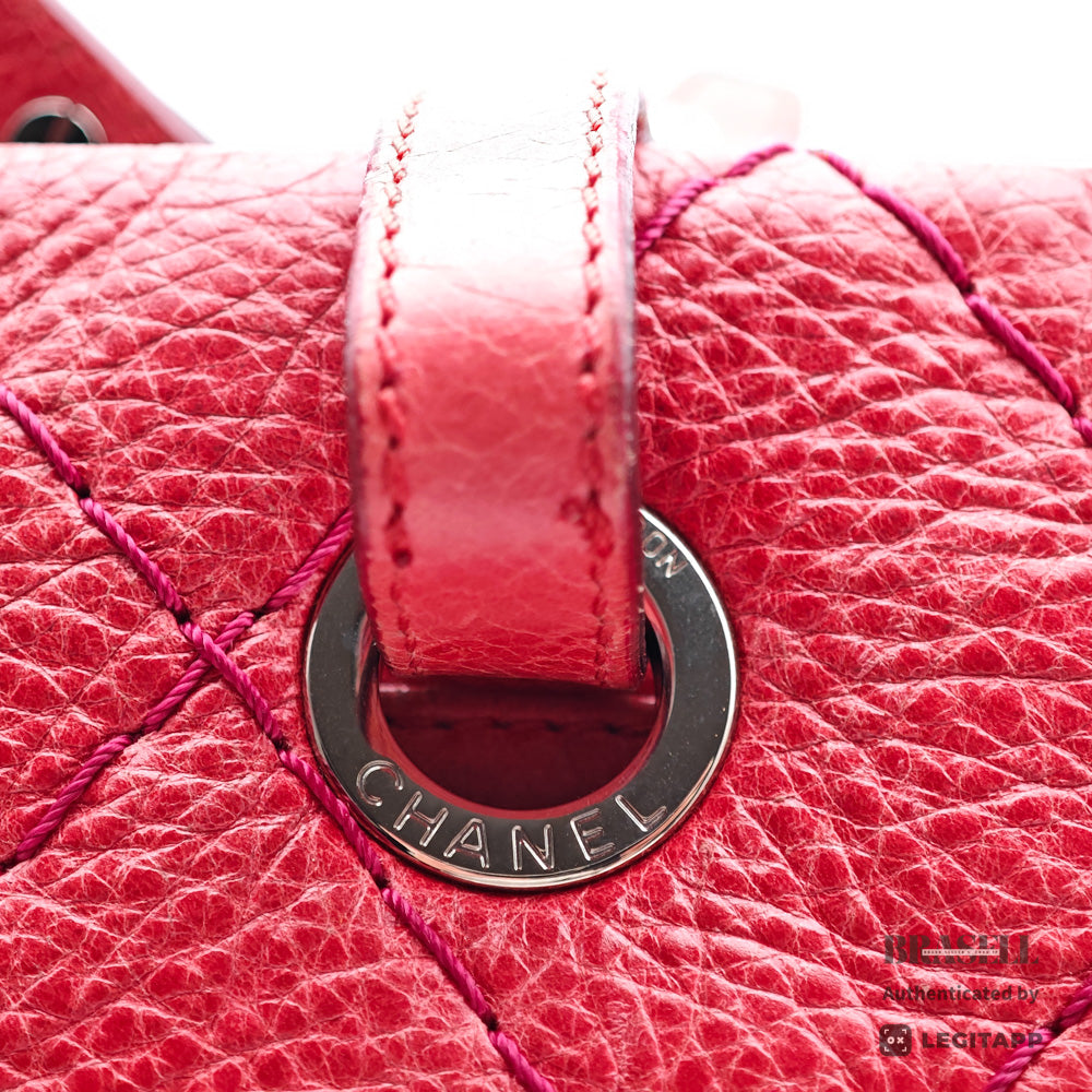 CHANEL On The Road Matelasse Coco Mark Tote Bag Red【ImportFeeFREE】