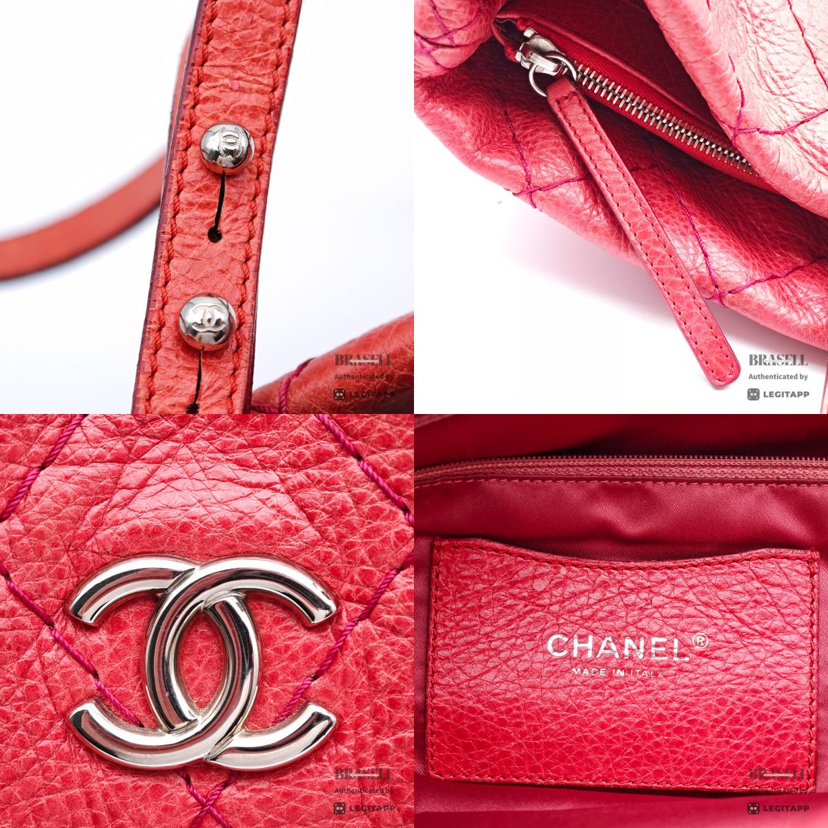 CHANEL On The Road Matelasse Coco Mark Tote Bag Red【ImportFeeFREE】