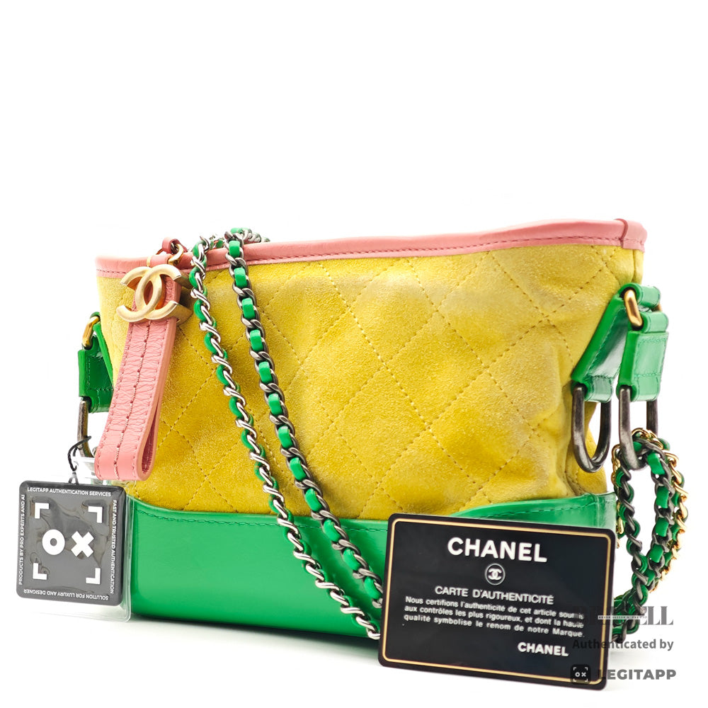 CHANEL Gabrielle de Chanel Suede Leather Chain Shoulder Bag 【ImportFeeFREE】