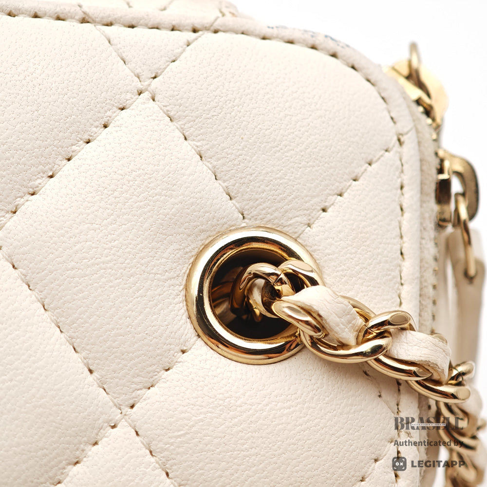 CHANEL Mini Matelasse Lambskin Leather Shoulder Bag