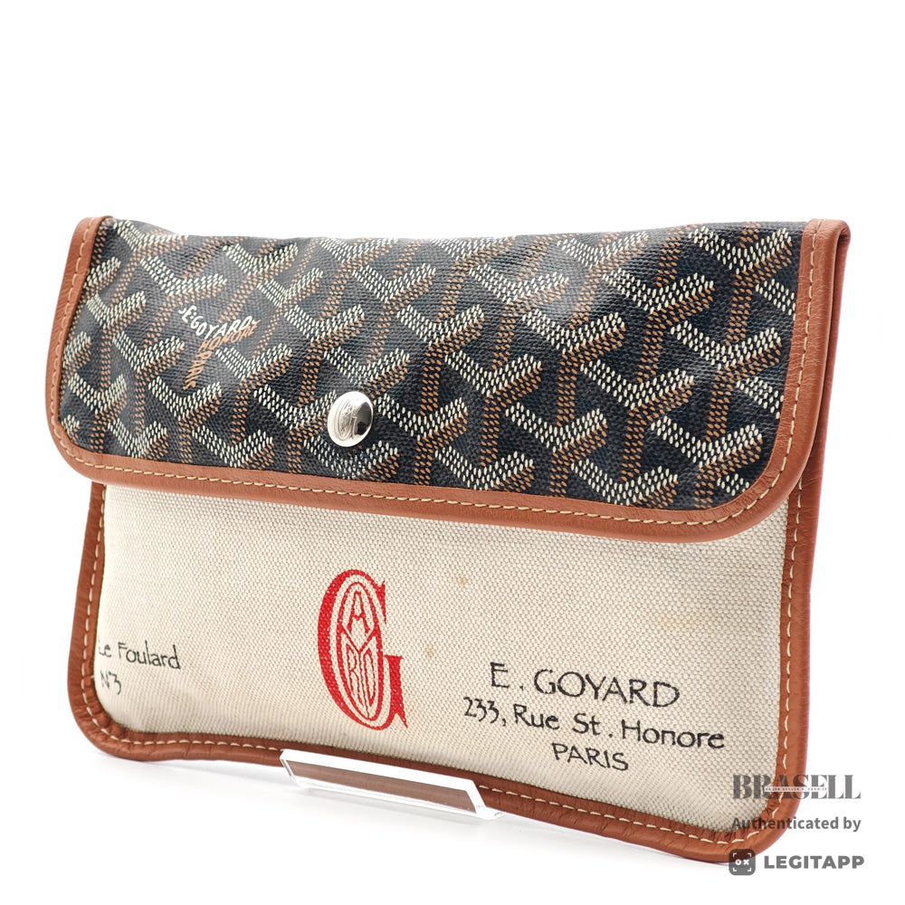 GOYARD Goyardine Canvas Clutch Bag 【ImportFeeFREE】