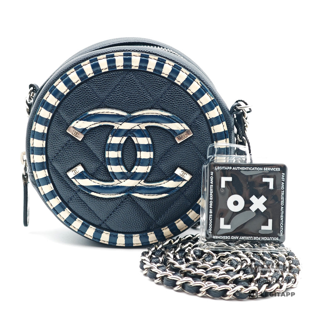 CHANEL CC Filigree Matelasse Caviar Skin Chain Shoulder Bag 【ImportFeeFREE】