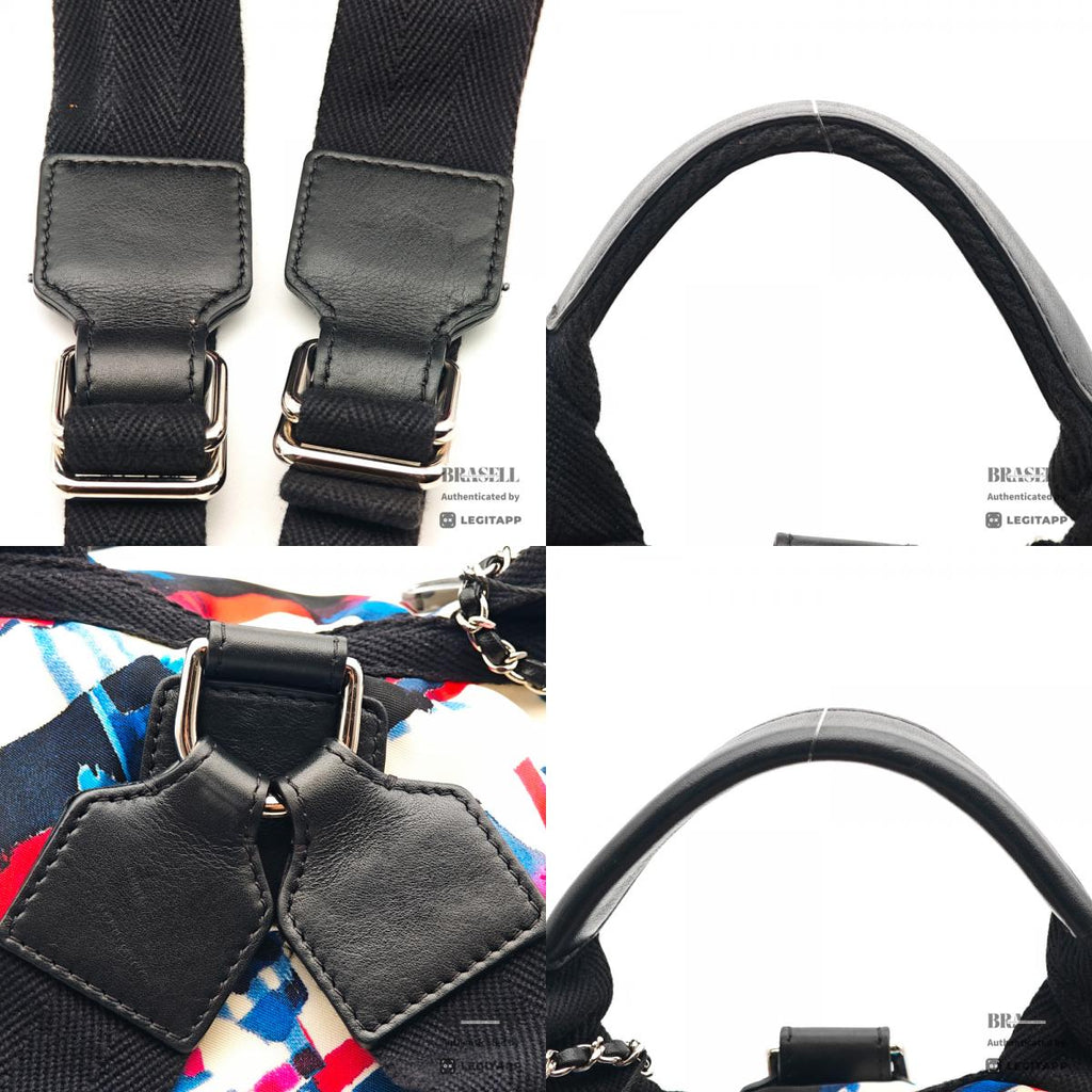 CHANEL Air Line Backpack Nylon White Multicolor 【ImportFeeFREE】