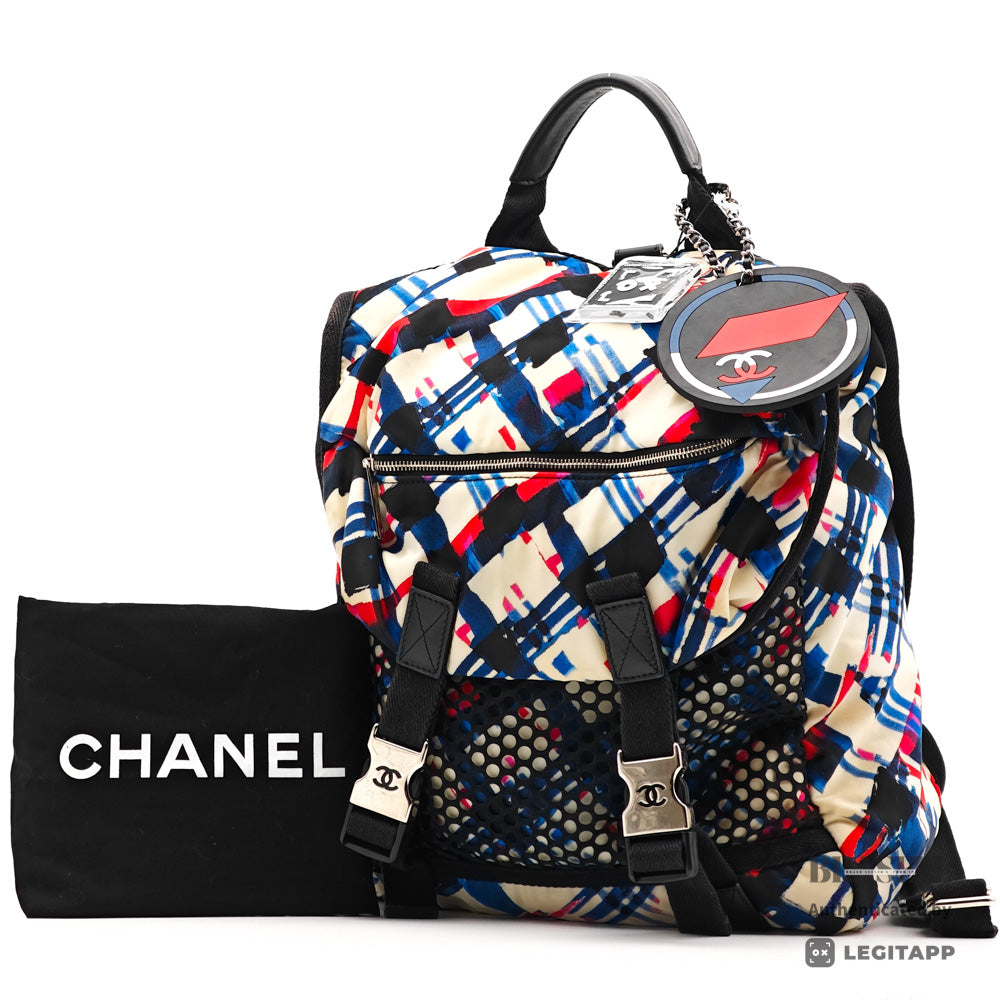 CHANEL Air Line Backpack Nylon White Multicolor 【ImportFeeFREE】