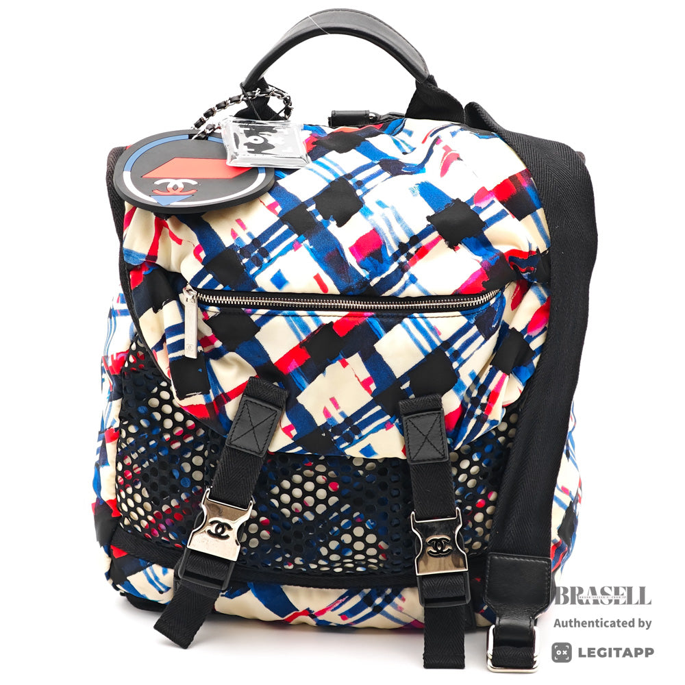 CHANEL Air Line Backpack Nylon White Multicolor 【ImportFeeFREE】