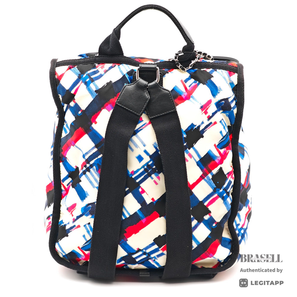 CHANEL Air Line Backpack Nylon White Multicolor 【ImportFeeFREE】