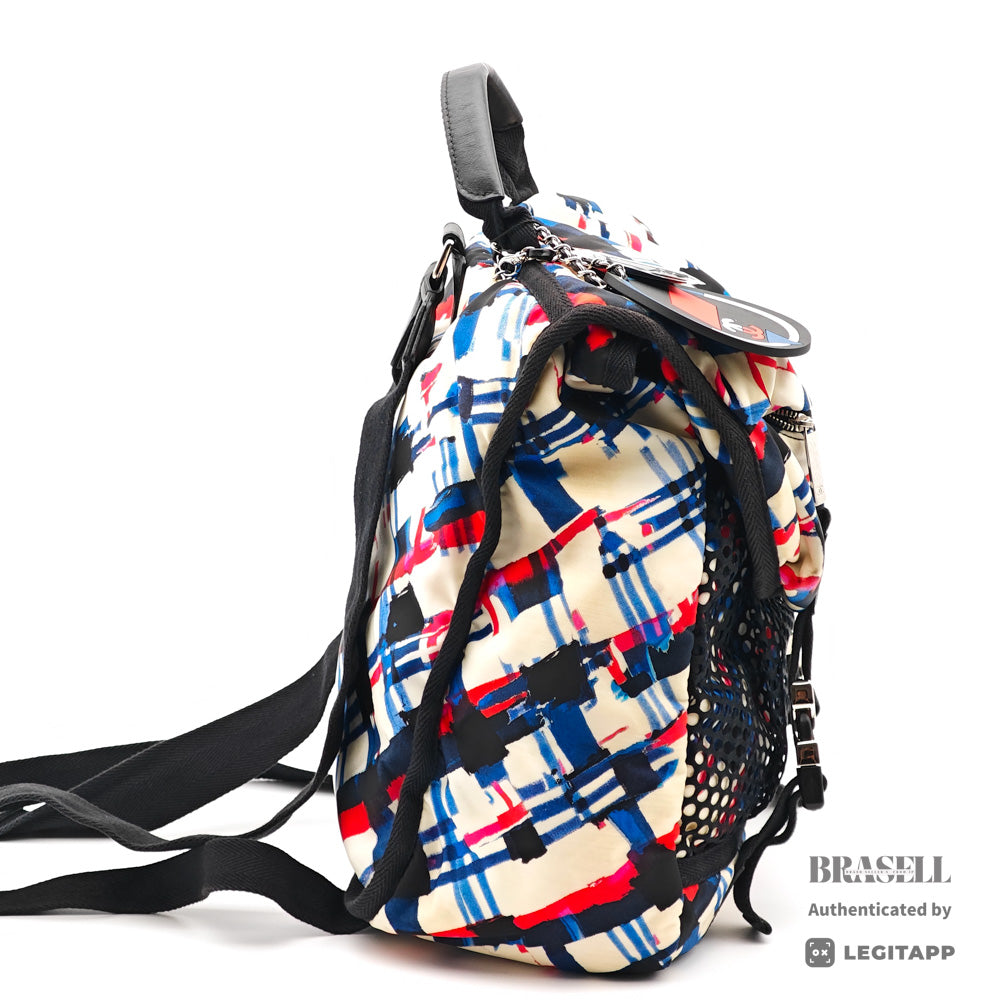 CHANEL Air Line Backpack Nylon White Multicolor 【ImportFeeFREE】