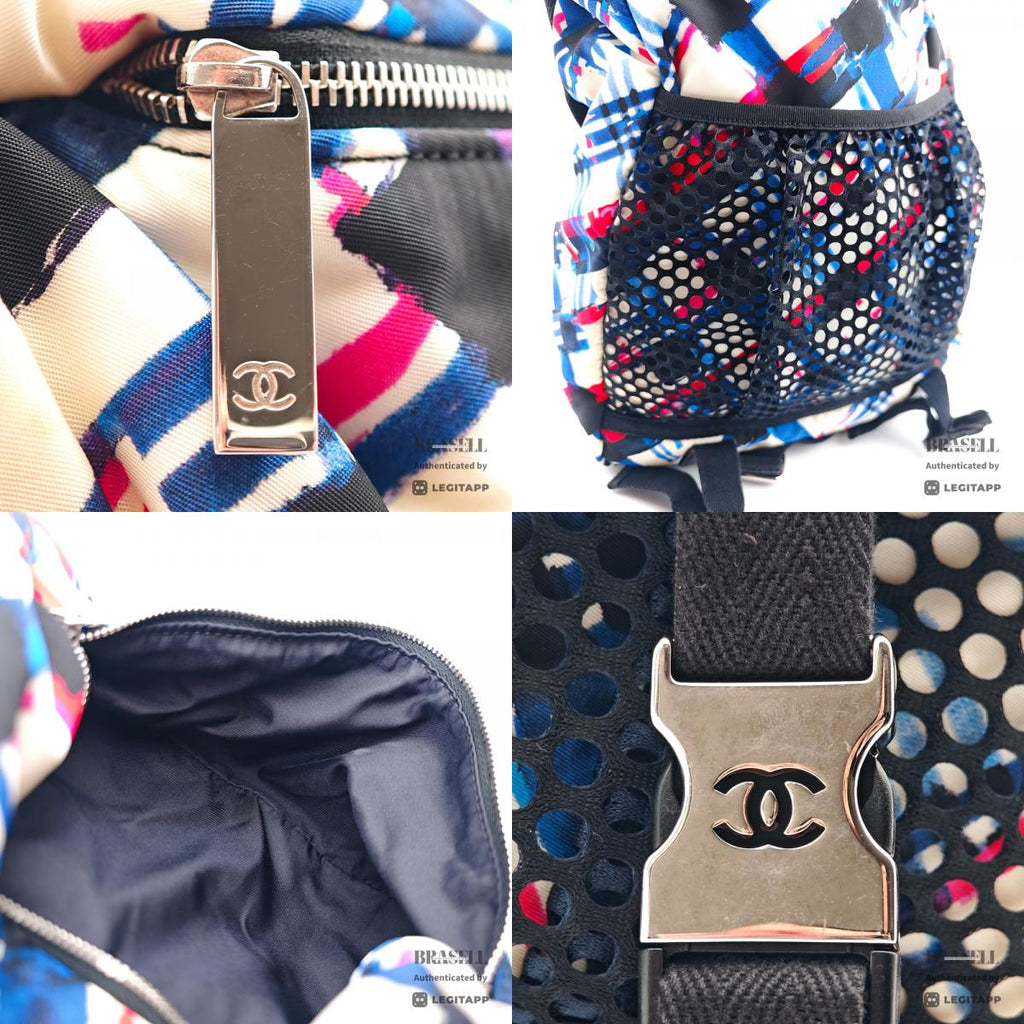 CHANEL Air Line Backpack Nylon White Multicolor 【ImportFeeFREE】