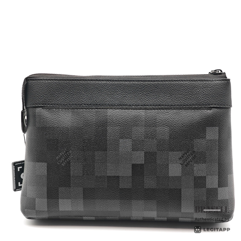 LOUIS VUITTON Voyage Souple Damoflage Canvas Clutch Bag 【ImportFeeFREE】
