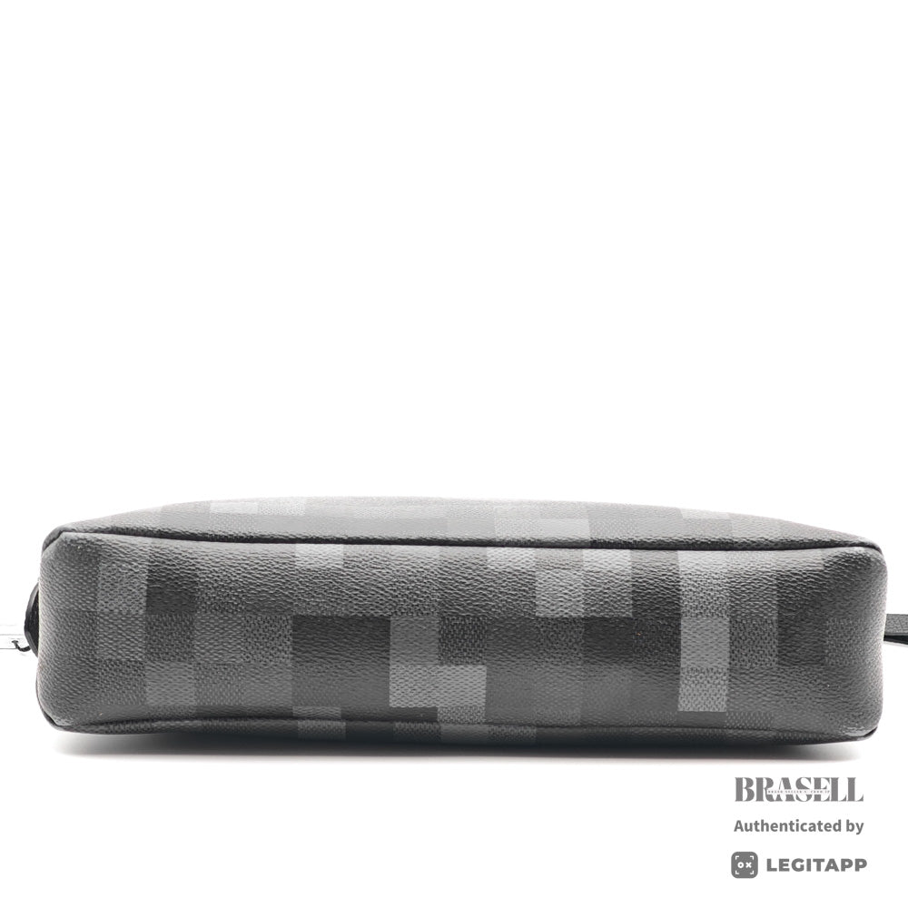 LOUIS VUITTON Voyage Souple Damoflage Canvas Clutch Bag 【ImportFeeFREE】