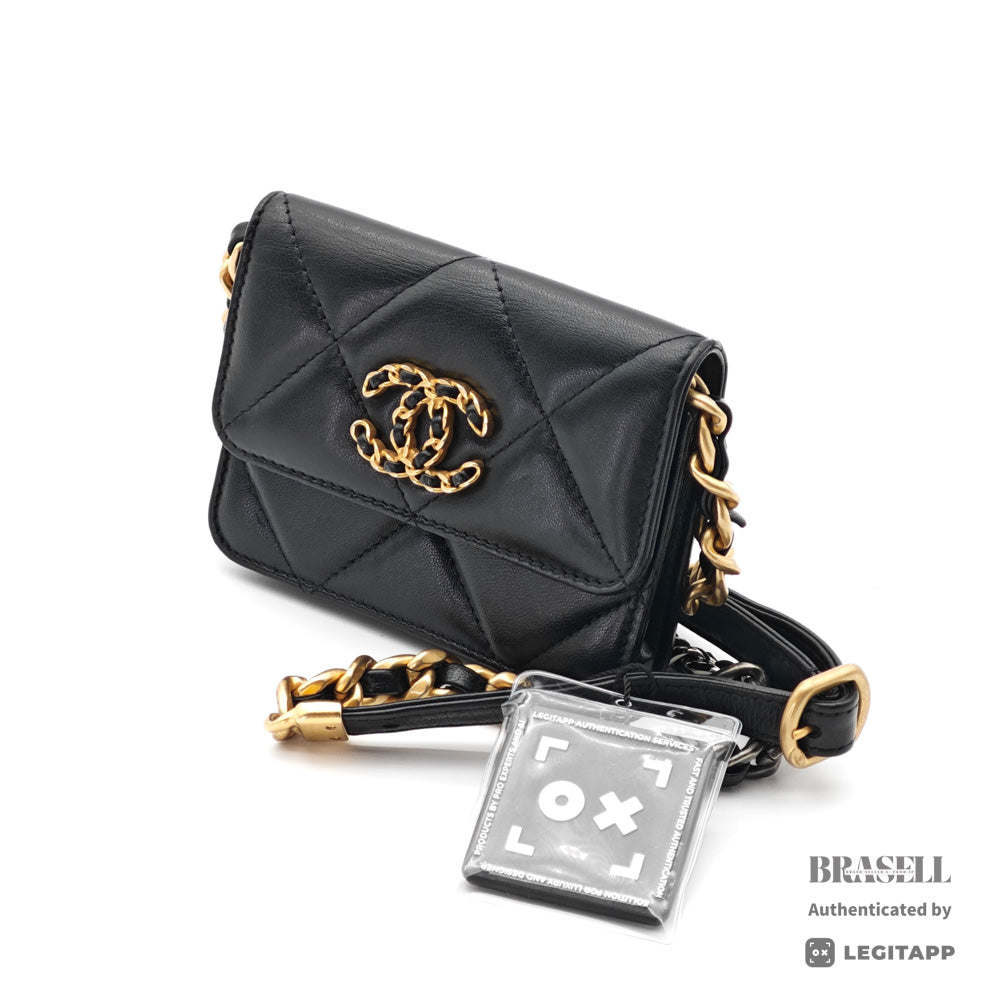 CHANEL Mini Matelasse Lambskin Black Chain Shoulder Bag 【ImportFeeFREE】