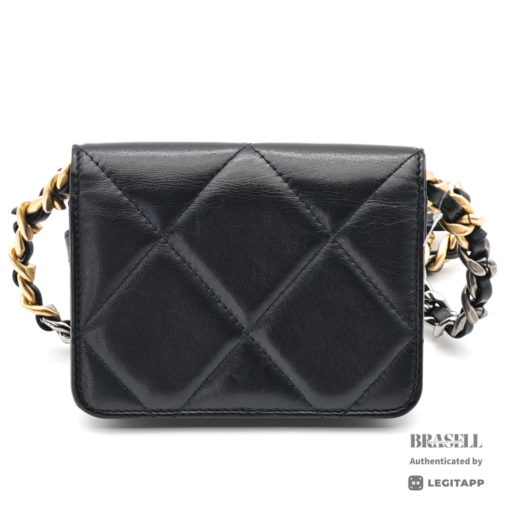 CHANEL Mini Matelasse Lambskin Black Chain Shoulder Bag 【ImportFeeFREE】