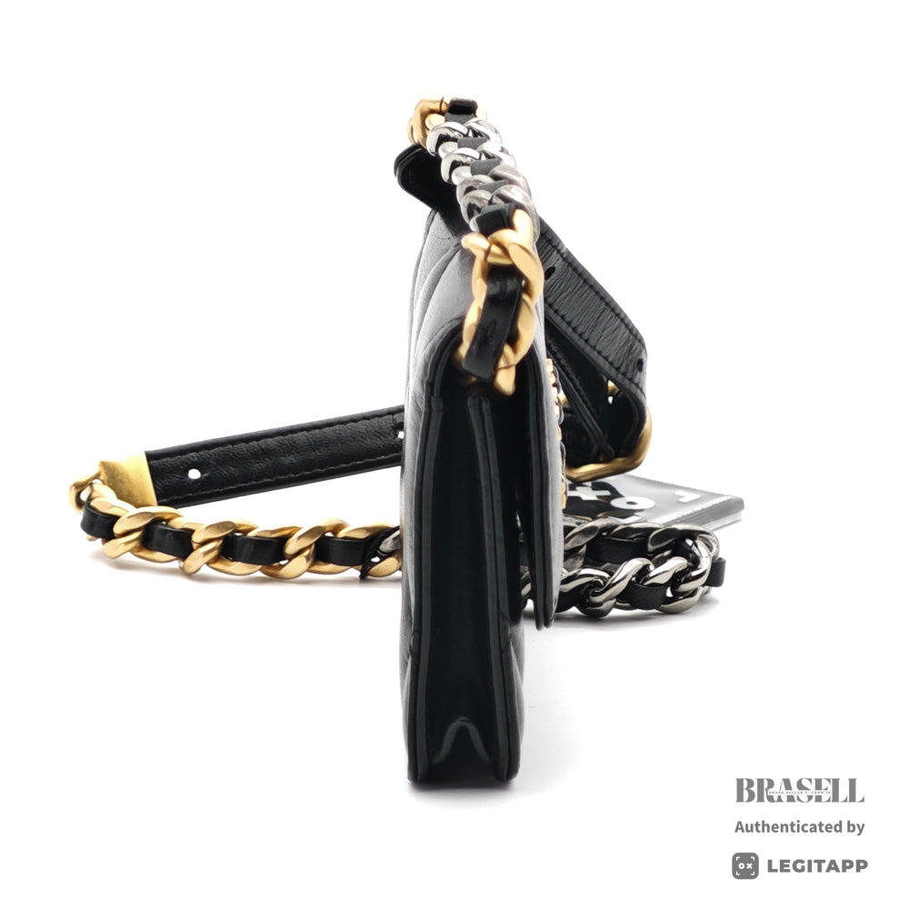 CHANEL Mini Matelasse Lambskin Black Chain Shoulder Bag 【ImportFeeFREE】