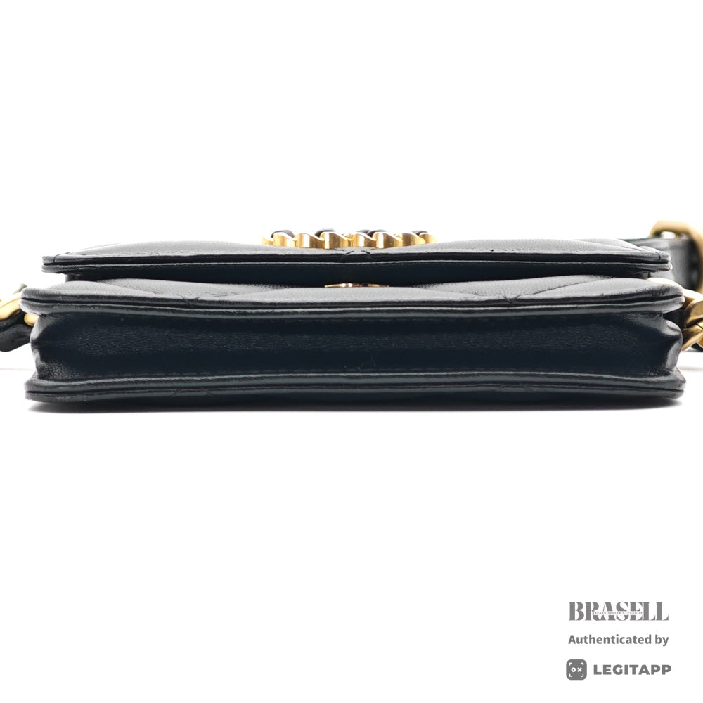 CHANEL Mini Matelasse Lambskin Black Chain Shoulder Bag 【ImportFeeFREE】