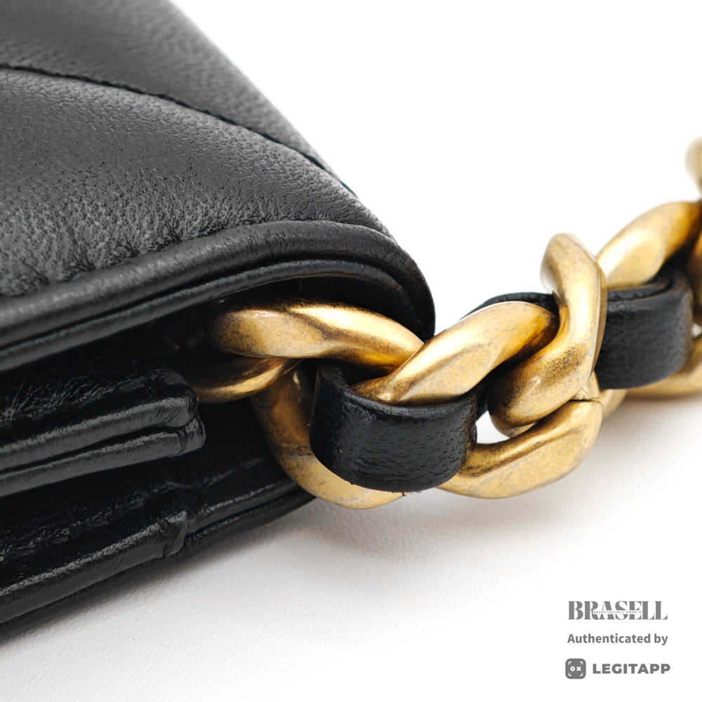 CHANEL Mini Matelasse Lambskin Black Chain Shoulder Bag 【ImportFeeFREE】