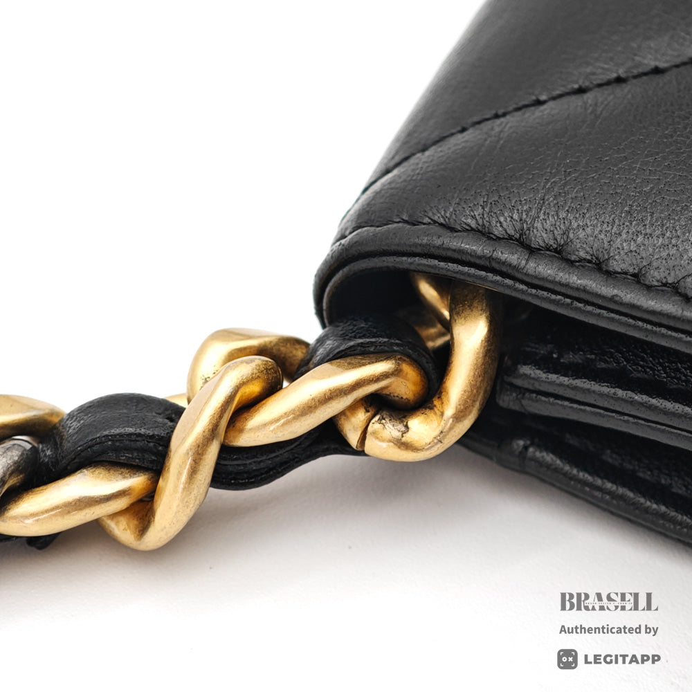 CHANEL Mini Matelasse Lambskin Black Chain Shoulder Bag 【ImportFeeFREE】