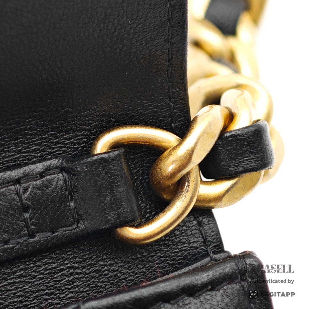 CHANEL Mini Matelasse Lambskin Black Chain Shoulder Bag 【ImportFeeFREE】