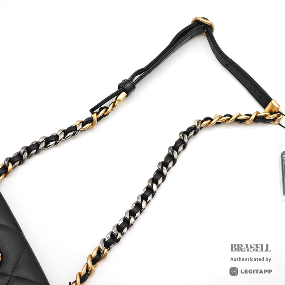 CHANEL Mini Matelasse Lambskin Black Chain Shoulder Bag 【ImportFeeFREE】