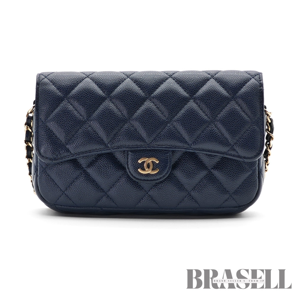 CHANEL Mini Matelasse Caviar Leather Chain Shoulder Bag