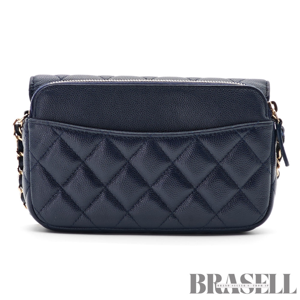 CHANEL Mini Matelasse Caviar Leather Chain Shoulder Bag