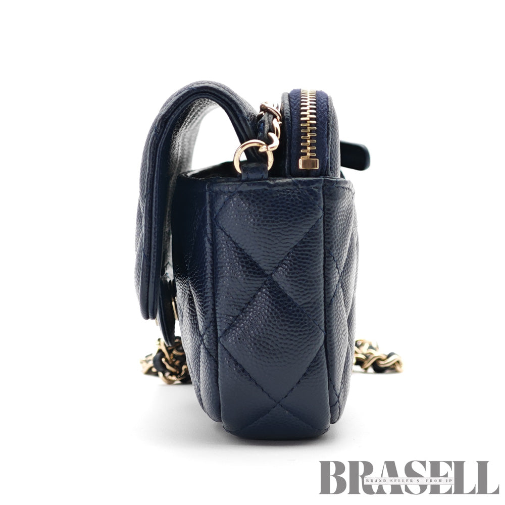 CHANEL Mini Matelasse Caviar Leather Chain Shoulder Bag