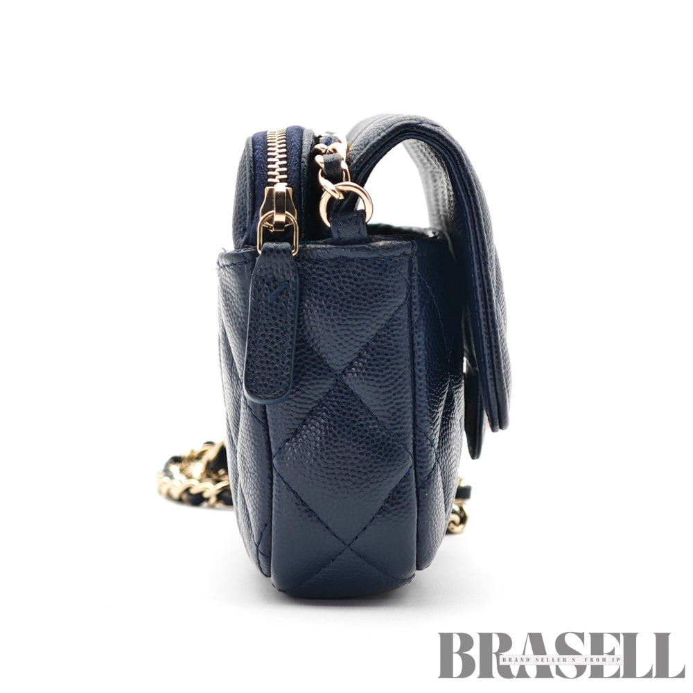 CHANEL Mini Matelasse Caviar Leather Chain Shoulder Bag