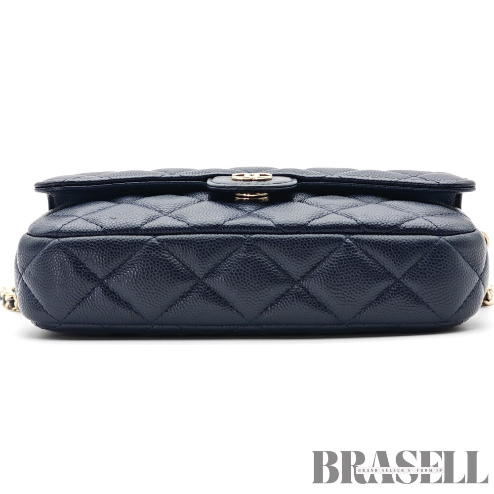 CHANEL Mini Matelasse Caviar Leather Chain Shoulder Bag