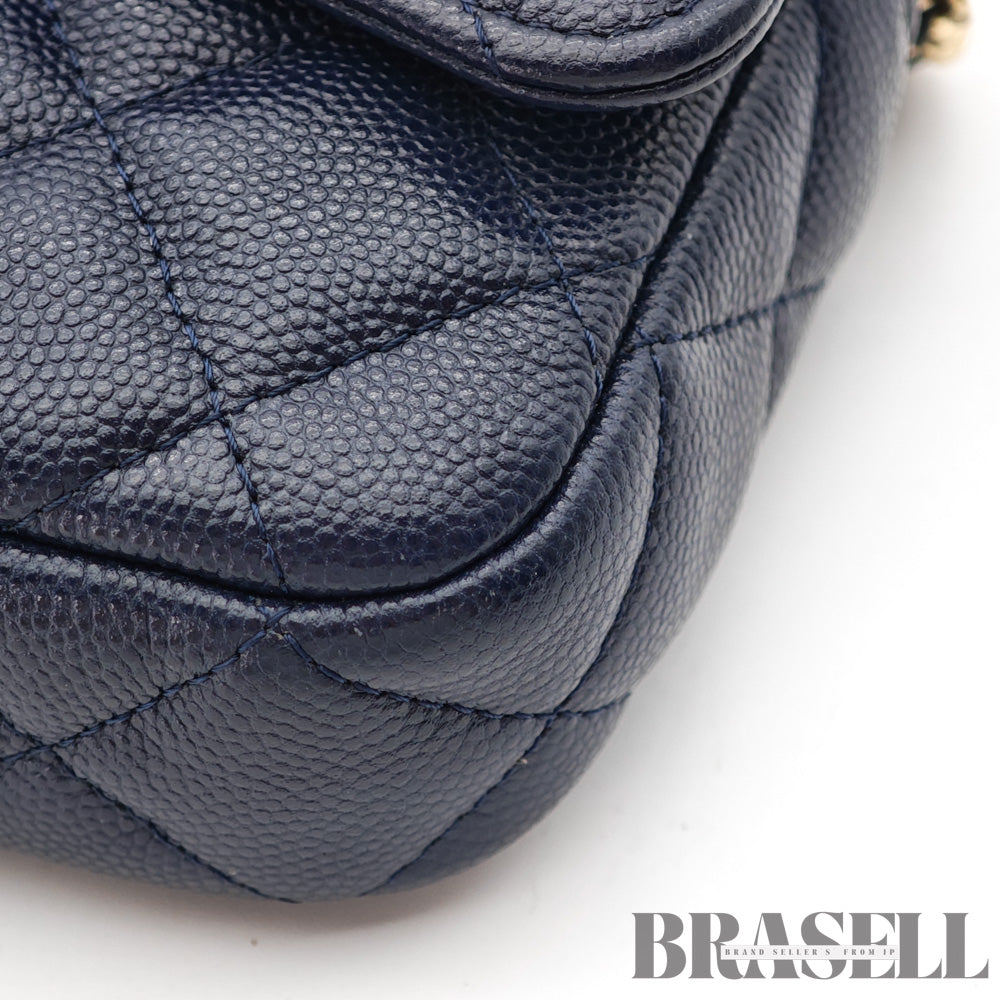 CHANEL Mini Matelasse Caviar Leather Chain Shoulder Bag