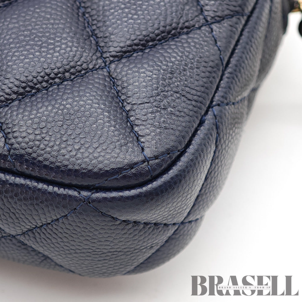 CHANEL Mini Matelasse Caviar Leather Chain Shoulder Bag