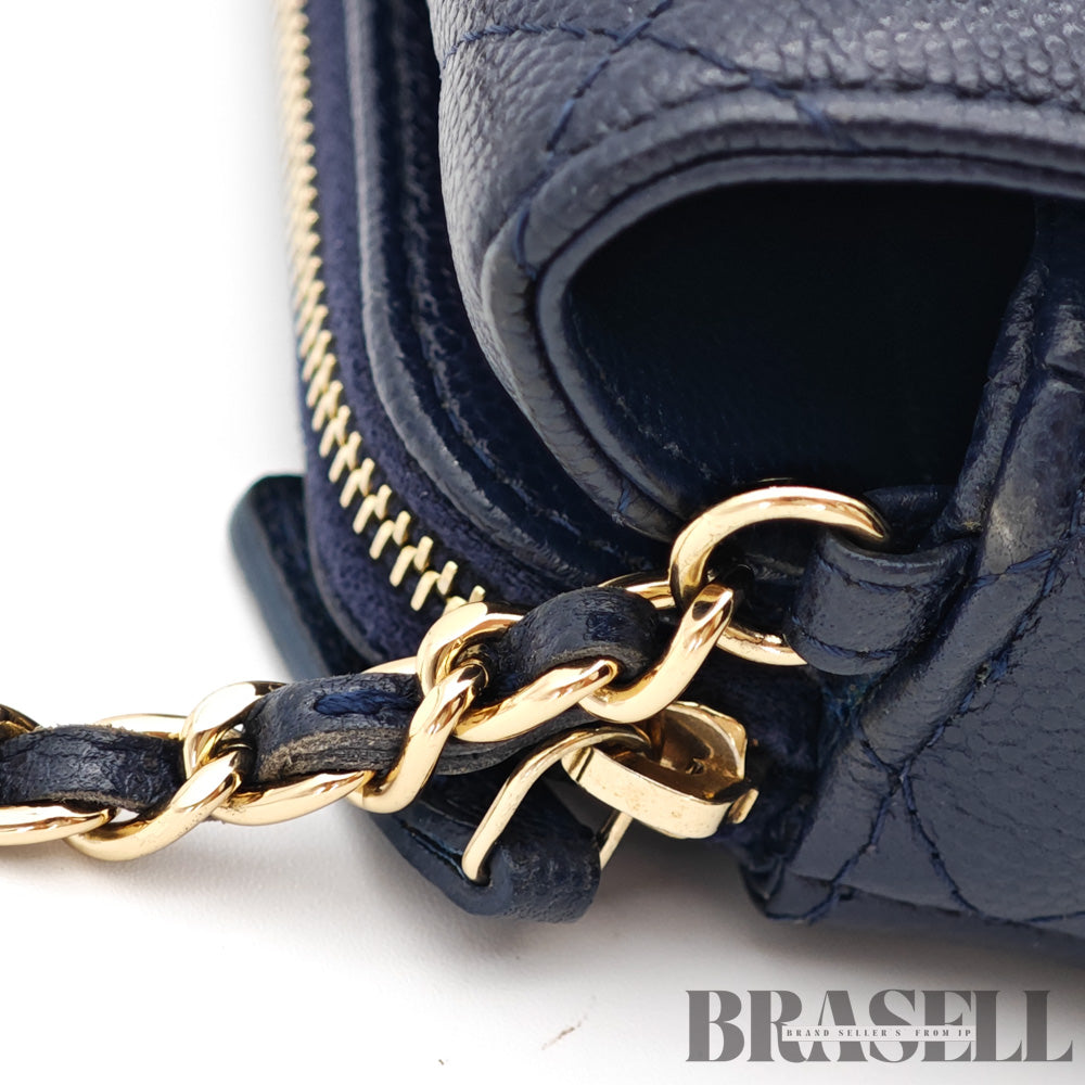 CHANEL Mini Matelasse Caviar Leather Chain Shoulder Bag