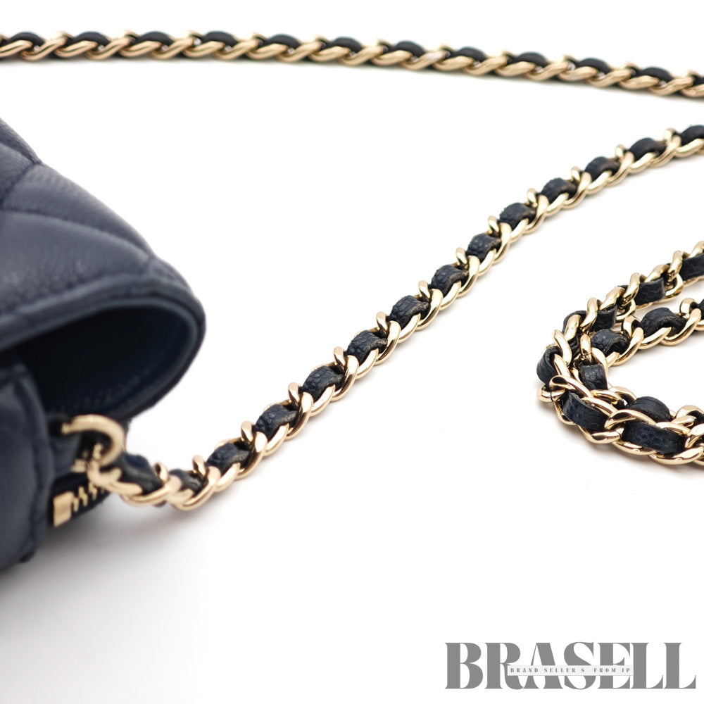 CHANEL Mini Matelasse Caviar Leather Chain Shoulder Bag