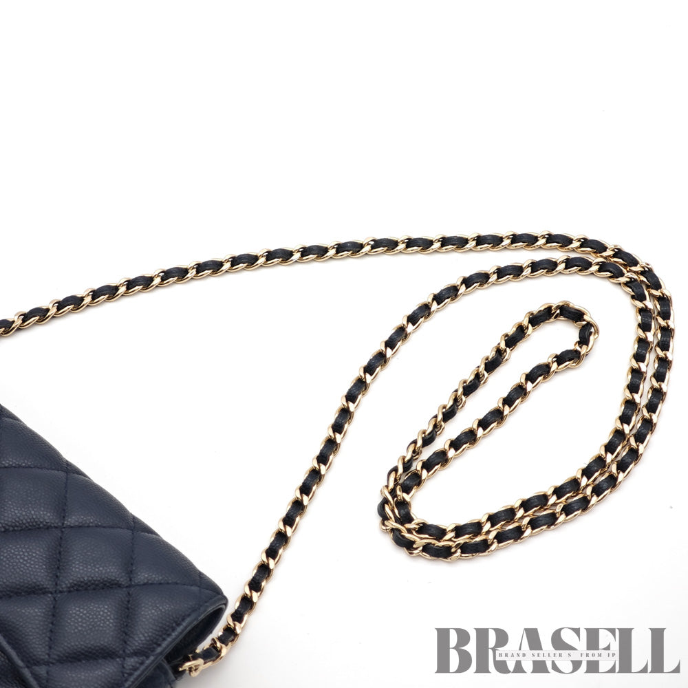 CHANEL Mini Matelasse Caviar Leather Chain Shoulder Bag
